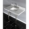 Kingston Brass 36X22 Marble Vanity Top W/ Brass Feet Combo, Marble/ Nickel KVPB36MBSQ6 - alternate 2